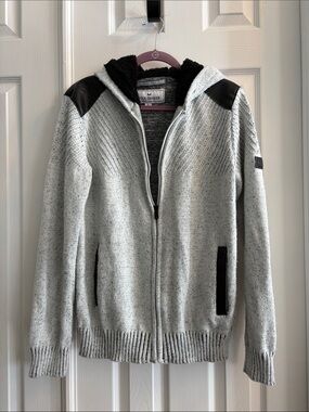 Nick Danger Premium New York Flex Fit Full Zip Light Gray Sweater Men’s Large